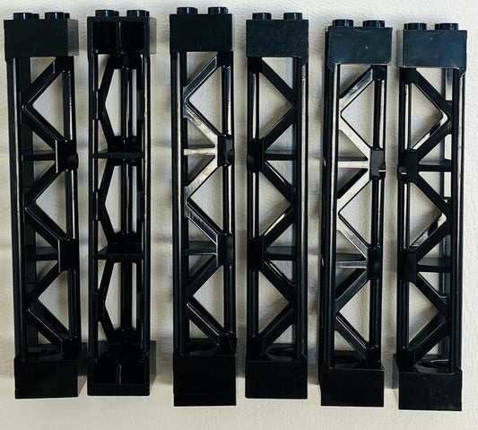 LEGO Support 2x2x10 Pack Of 6 Black