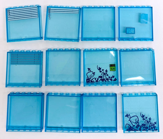 LEGO Panel 1x6x5 Pack of 12 Trans Light Blue