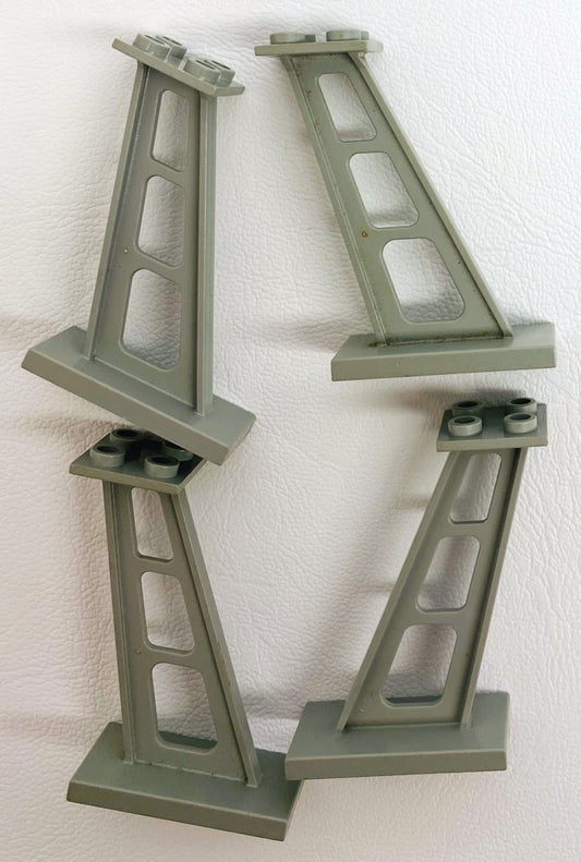 LEGO Vintage Light Grey Support Inclined Stanchion 2x4x5 Pack of 4 (Old Shade)