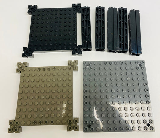 LEGO Support 2x2x8 and 12x12 Modified Brick Bases