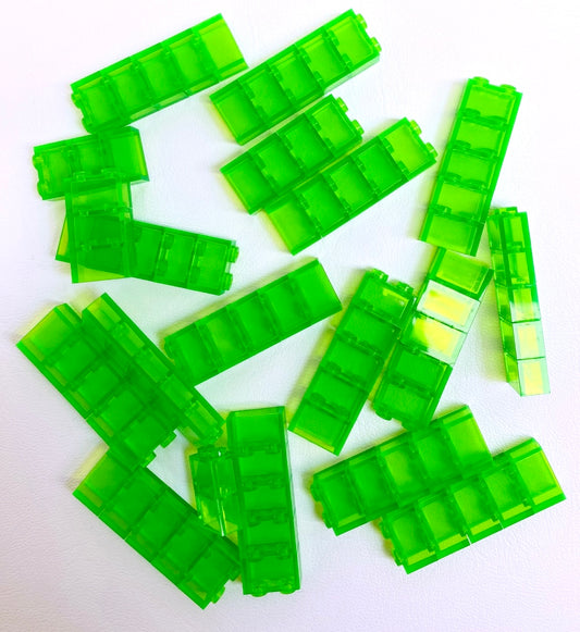 LEGO Brick 1x2 Pack of Approx 85 Trans Bright Green