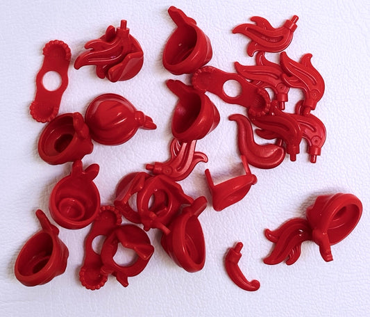LEGO Red Minifigure Accessory Fun Pack Mixed Bandanas Feather Plumes Epaulettes