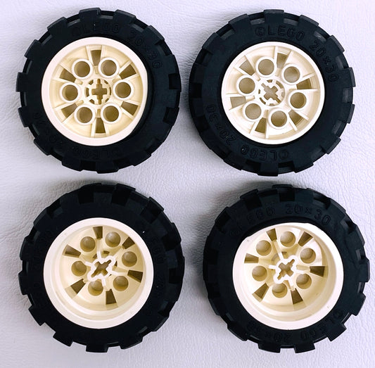 LEGO Technic Balloon Tyre 20x30 Pack of 4 with White Hub