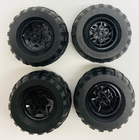 LEGO Technic Tyre 81.6x38R Pack of 4 with Black Hubs