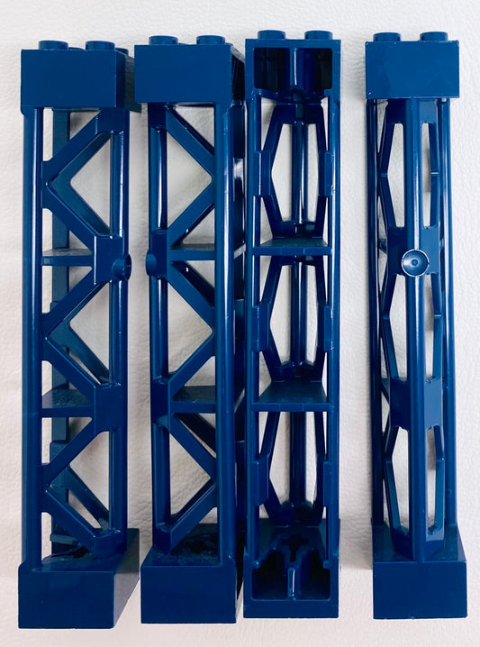 LEGO Support 2x2x10 Pack Of 4 Dark Blue