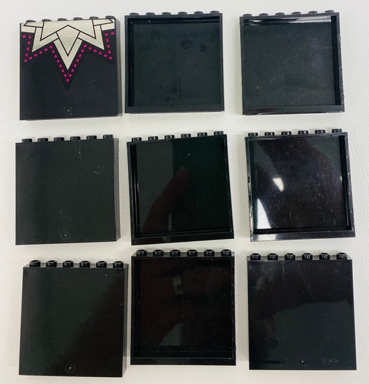 LEGO Panel 1x6x5 Pack of 9 Black