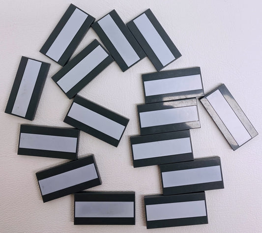 LEGO Tile 2x4 Fun Pack Dark Bluish Grey with White Stripe