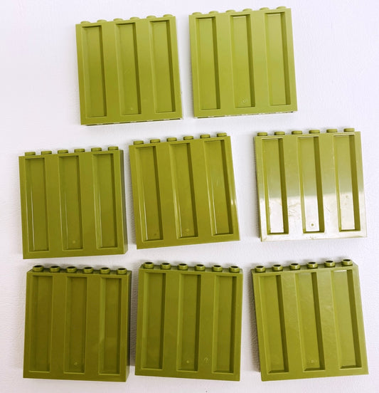 LEGO Corrugated Panel 1x6x5 Pack of 8 Olive Green