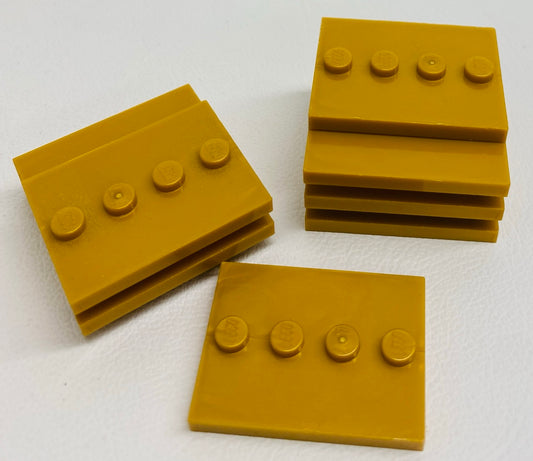 LEGO Tile 3x4 Pack of 11 Pearl Gold Minifigure Display Base