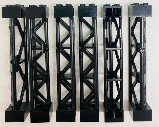 LEGO Support 2x2x10 Pack Of 6 Black