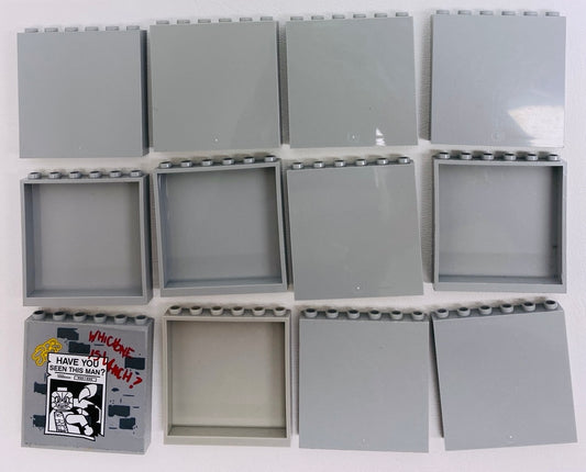LEGO Panel 1x6x5 Pack of 12 Light Bluish Grey