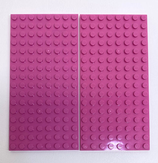 LEGO Plate 8x16 Pack Of 2 Dark Pink