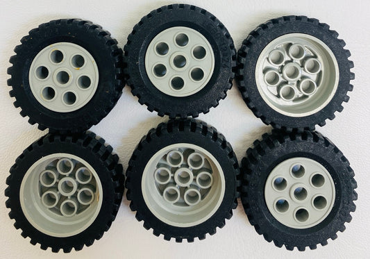 LEGO Vintage Technic / Model Team Wheel 13x24 with Light Grey Hubs (Old Shade)