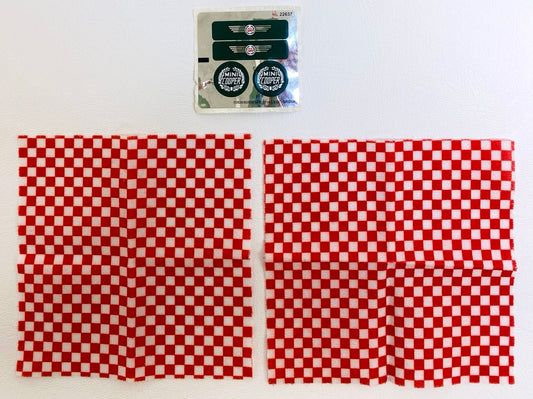 LEGO Cloth Blankets and Sticker Sheet from Creator Mini Cooper