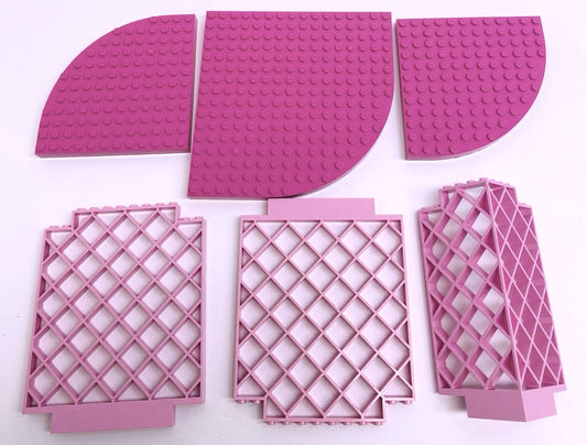 LEGO Belville Fun Pack Round Corner Bricks and Lattice Walls Shades of Pink