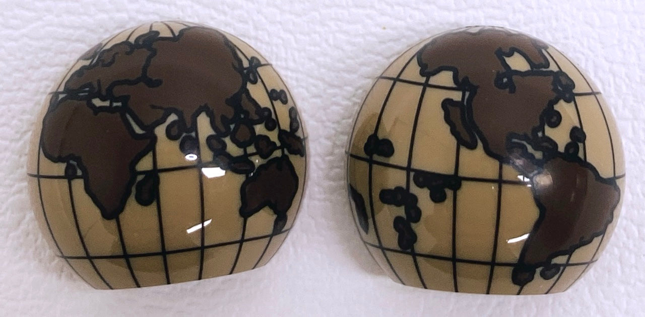 LEGO Globe Dark Tan Hemisphere 2x2 with Dark Brown World Map Pattern