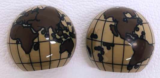 LEGO Globe Dark Tan Hemisphere 2x2 with Dark Brown World Map Pattern