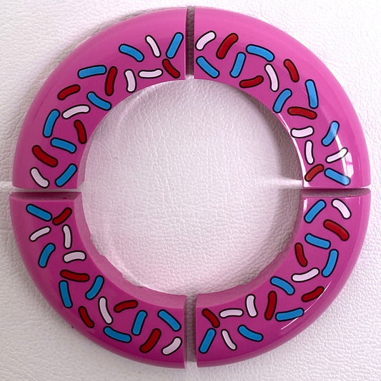 LEGO Doughnut Brick Fun Pack of 4 Dark Pink Round Corner Brick 5x5x1 with Sprinkles / Topping Pattern
