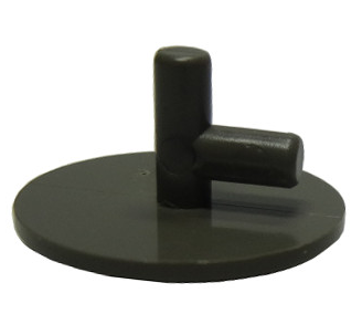 LEGO Vintage Circular Shield with Stud Dark Grey (Old Shade)