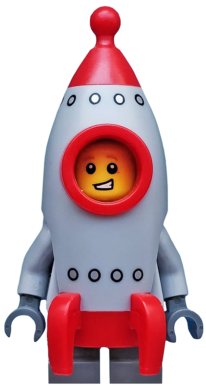 LEGO Rocket Boy Minifigure with Light Bluish Grey Classic Space Logo Torso