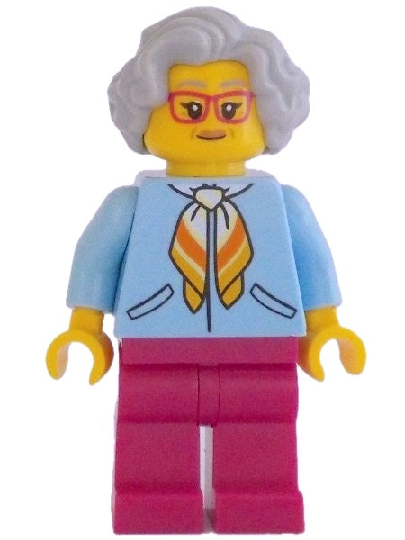LEGO City Woman Bright Light Blue Jacket Minifigure