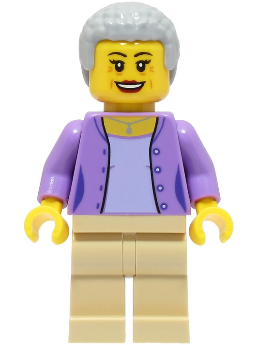 LEGO City Woman Medium Lavender Jacket Minifigure