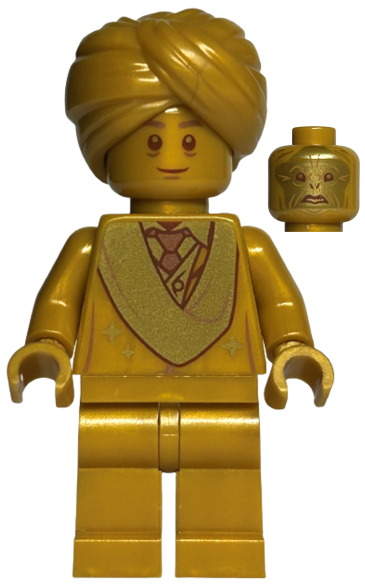 LEGO Harry Potter Professor Quirinus Quirrell Pearl Gold 20th Anniversary Minifigure with 3x4 Tile