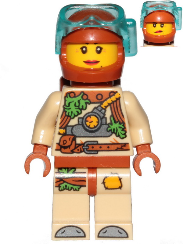 LEGO Hidden Side Jennie Napo Minifigure with Dark Orange Helmet and Airtanks
