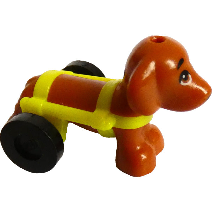 LEGO Friends Animal Dachshund with Harness and Black Wheels - Pickle