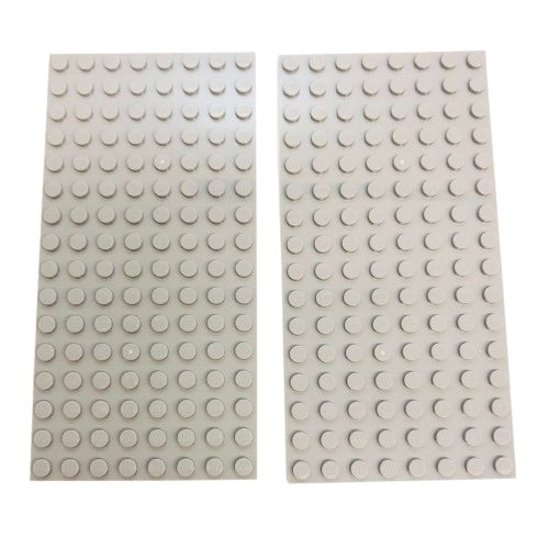 LEGO Plate 8x16 Pack Of 2 Light Bluish Grey