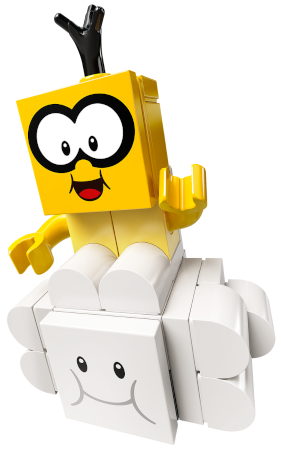 LEGO Super Mario Lakitu Sitting On Cloud Brick Built Minifigure