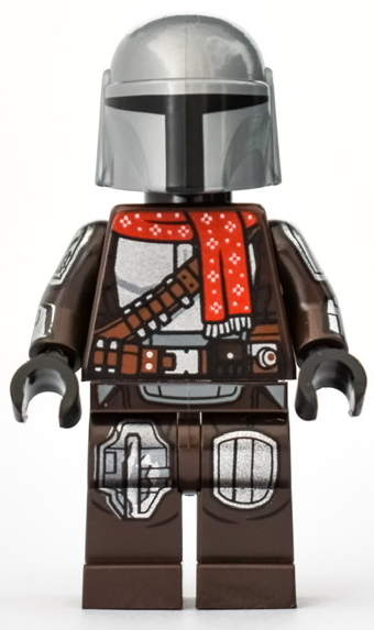 LEGO Star Wars The Mandalorian/Din Djarin/Mando Minifigure with Holiday/Christmas Scarf